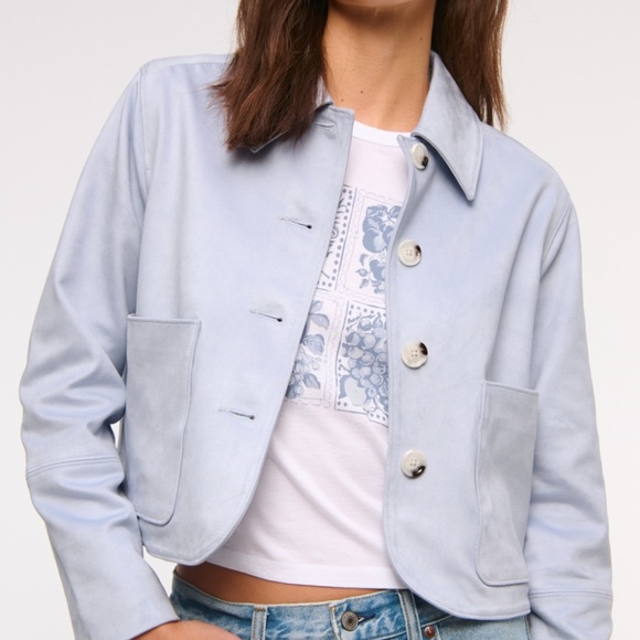 A&F Vegan Suede Button-Through Jacket - Picture 6 of 10